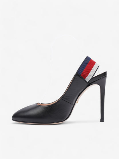 Gucci Slingback Heels 100 Black Leather EU 37.5 UK 4.5