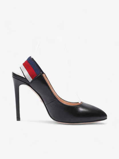 Gucci Slingback Heels 100 Black Leather EU 37.5 UK 4.5