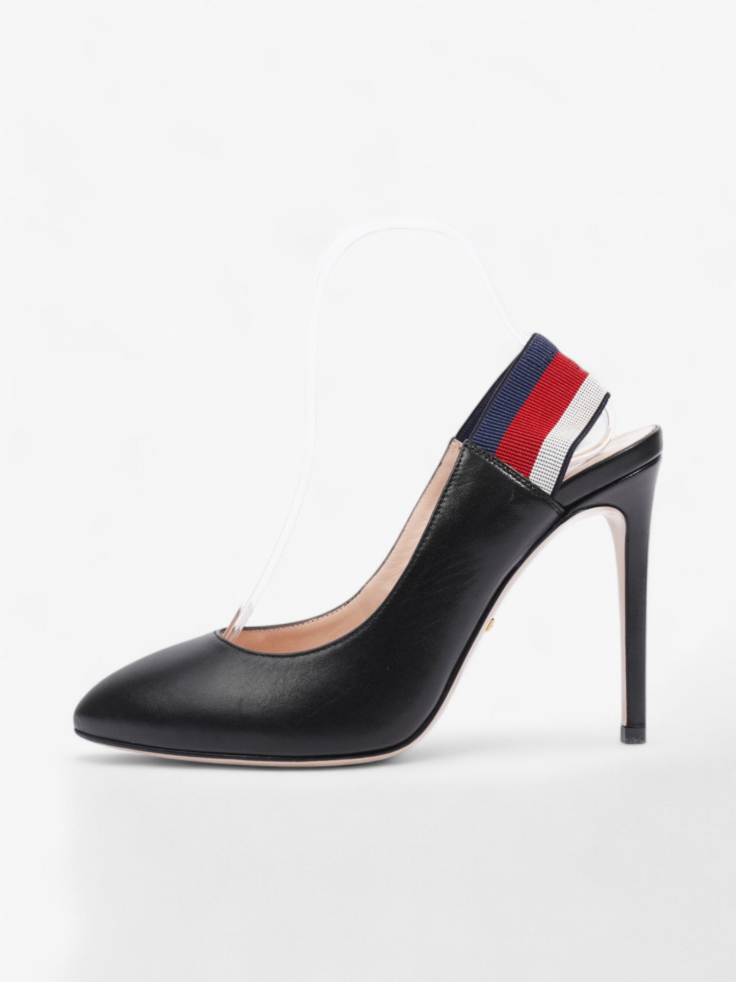 Gucci Slingback Heels 100 Black Leather EU 37.5 UK 4.5