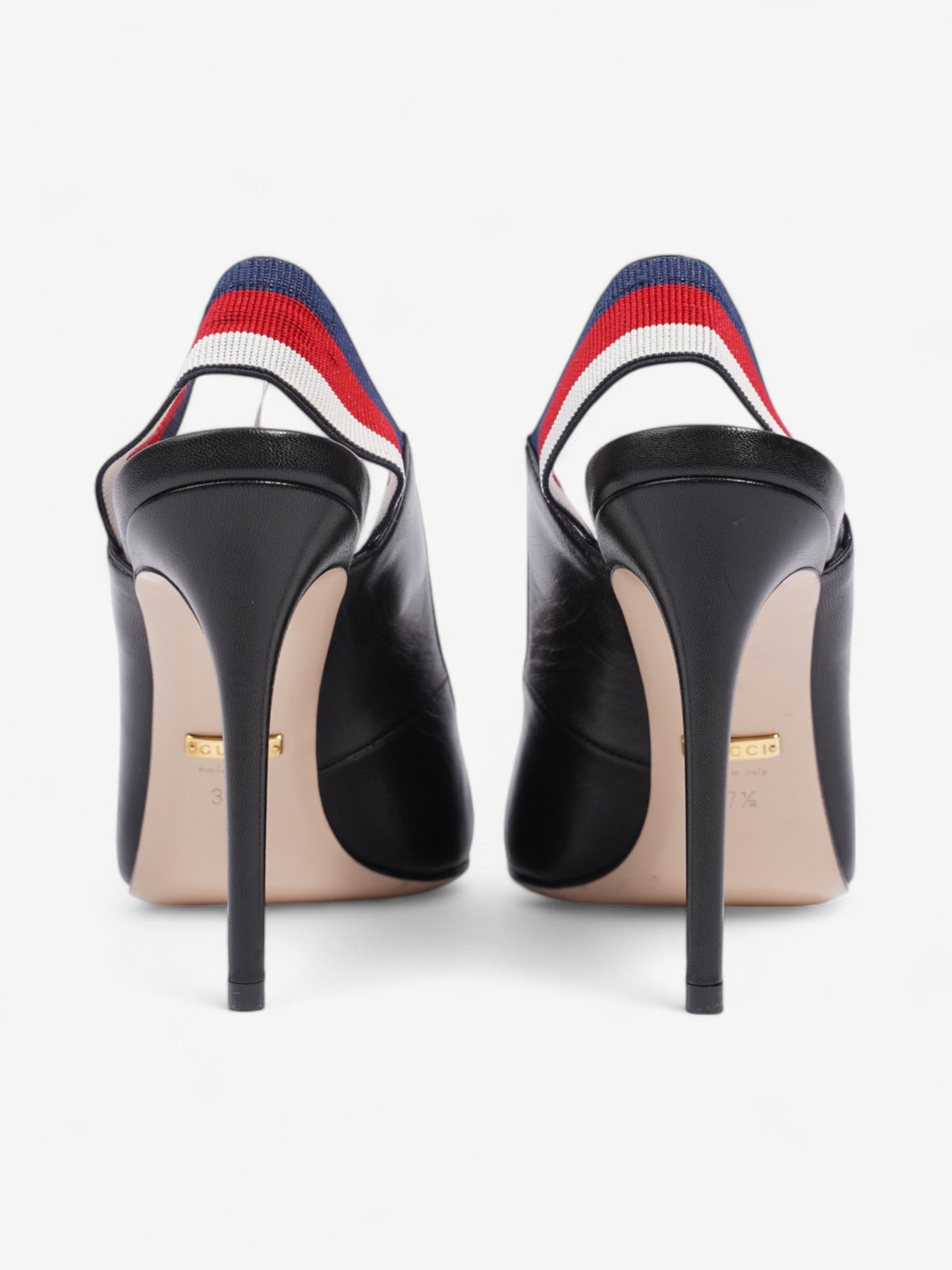 Gucci Slingback Heels 100 Black Leather EU 37.5 UK 4.5