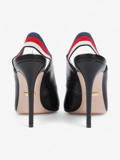 Gucci Slingback Heels 100 Black Leather EU 37.5 UK 4.5