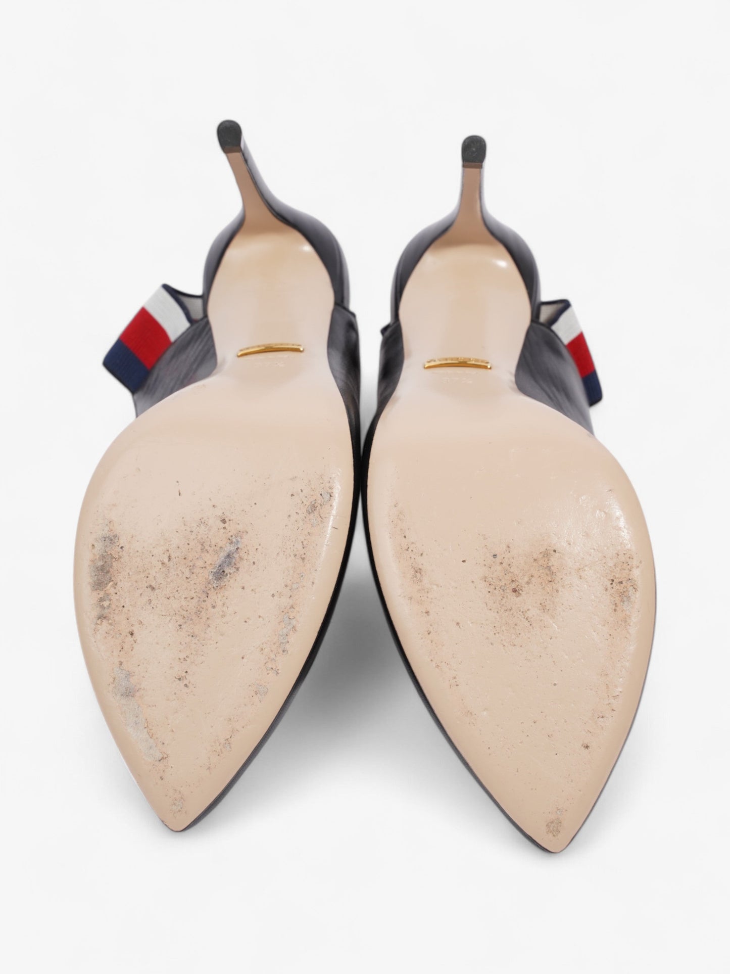 Gucci Slingback Heels 100 Black Leather EU 37.5 UK 4.5