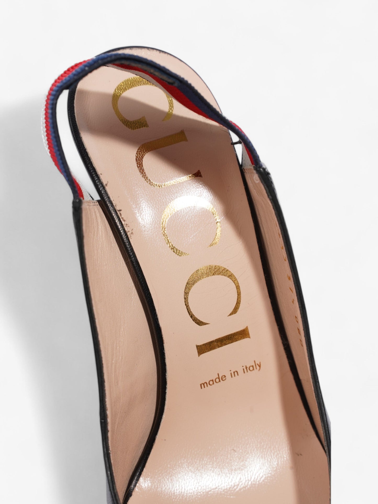 Gucci Slingback Heels 100 Black Leather EU 37.5 UK 4.5