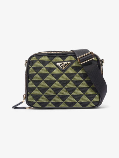 Prada Symbole Triangolo Black / Green Canvas