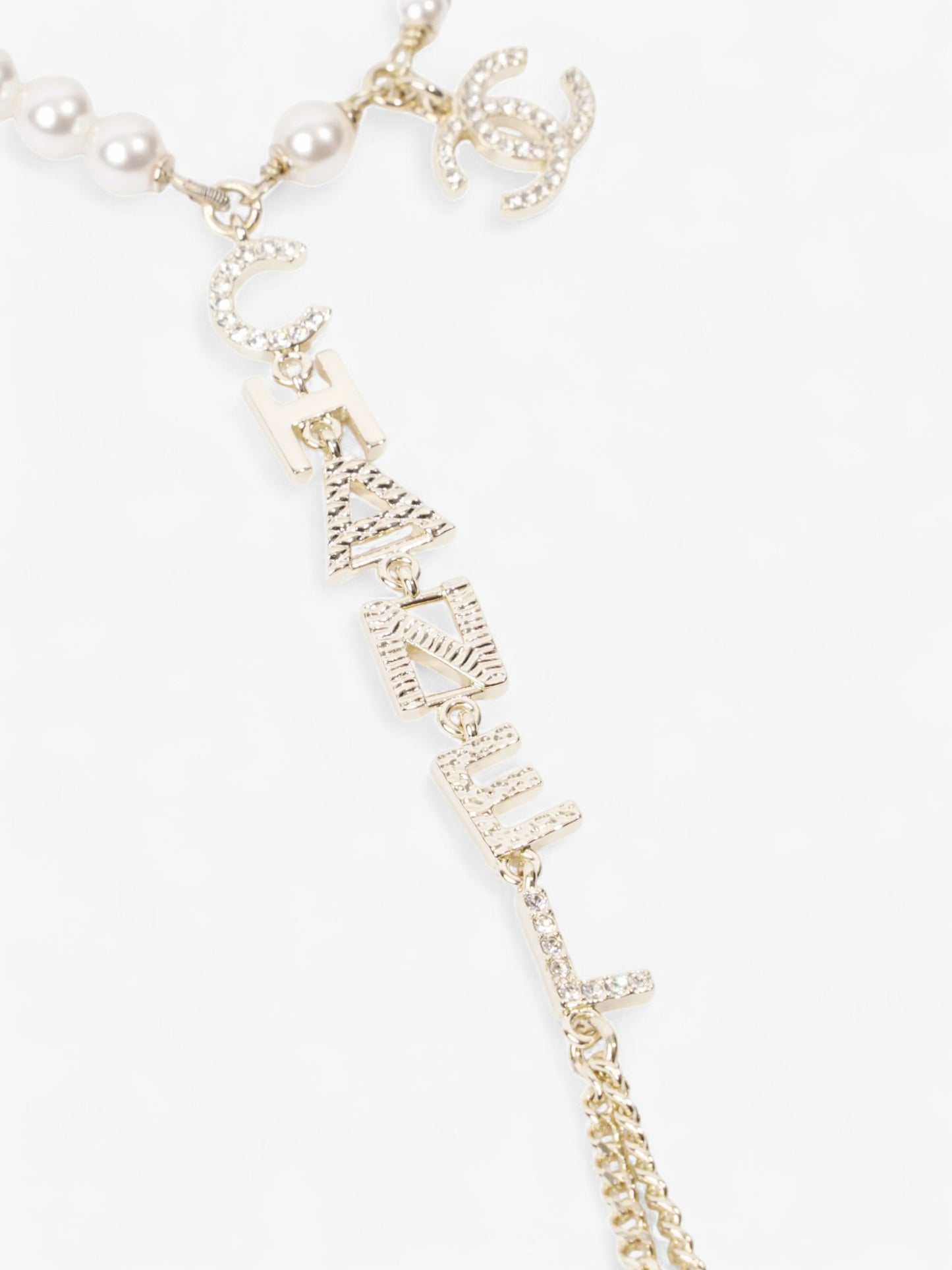 Chanel Pearl Logo Bracelet with Chain Ring Light Gold / Pearl Base Metal