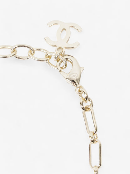 Chanel Pearl Logo Bracelet with Chain Ring Light Gold / Pearl Base Metal