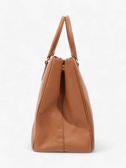 Prada Galleria Double Zip Caramel Brown  Saffiano Leather