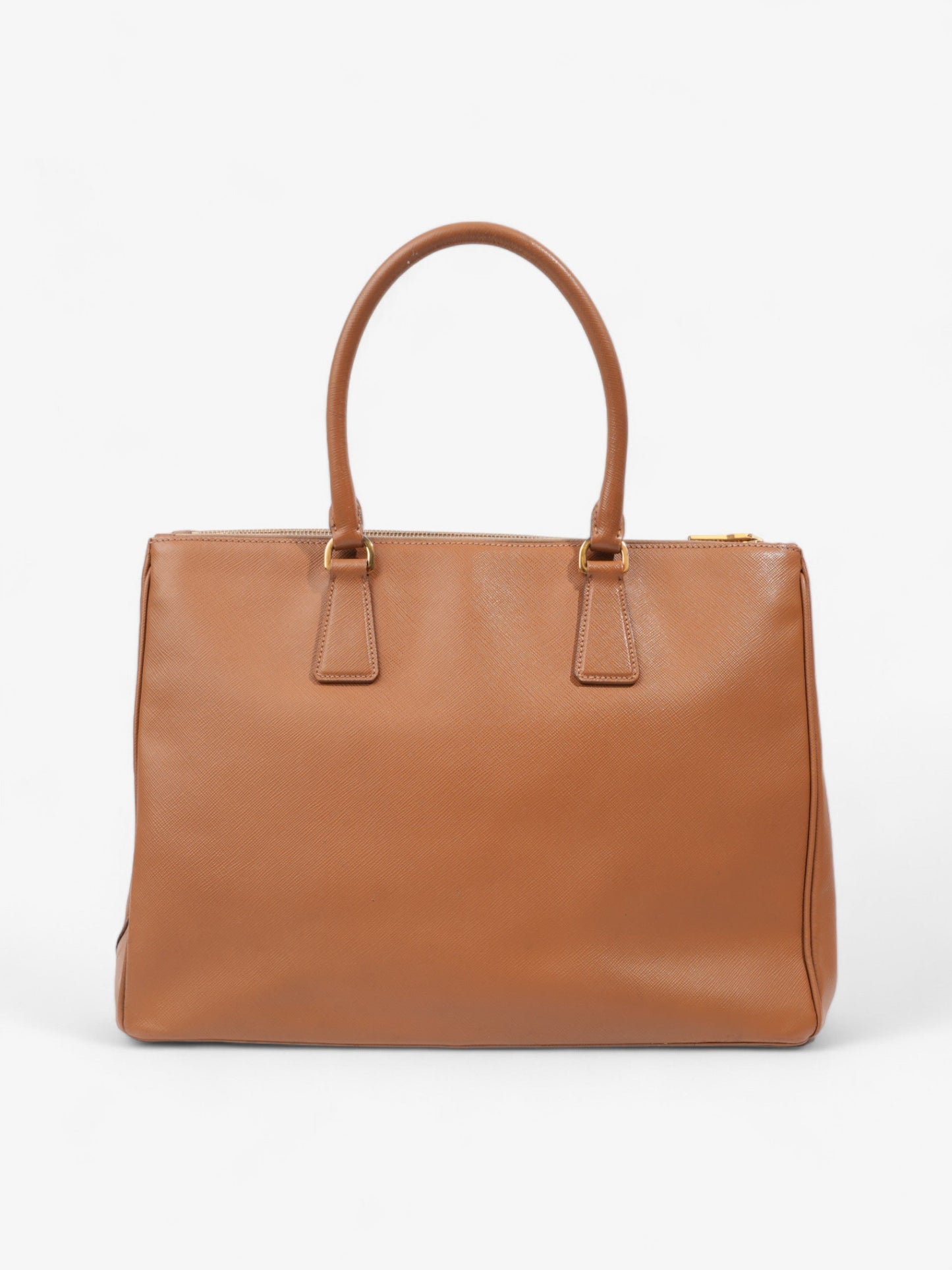 Prada Galleria Double Zip Caramel Brown  Saffiano Leather