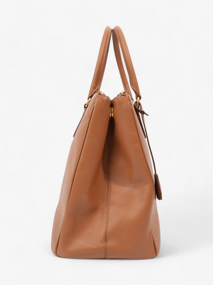 Prada Galleria Double Zip Caramel Brown  Saffiano Leather
