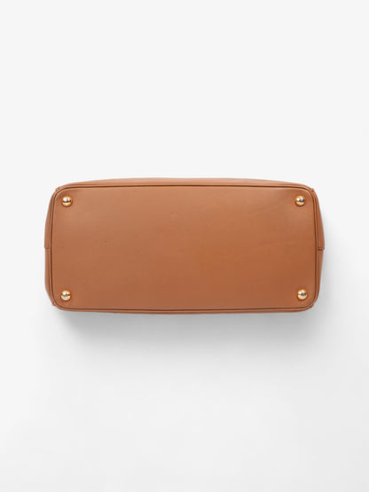 Prada Galleria Double Zip Caramel Brown  Saffiano Leather