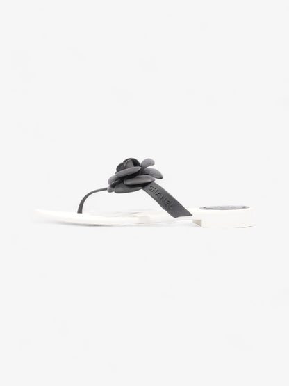 Chanel Camellia White / Black Rubber EU 40 UK 7