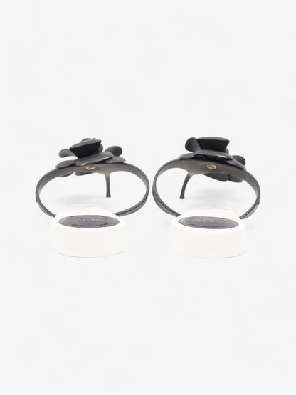 Chanel Camellia White / Black Rubber EU 40 UK 7