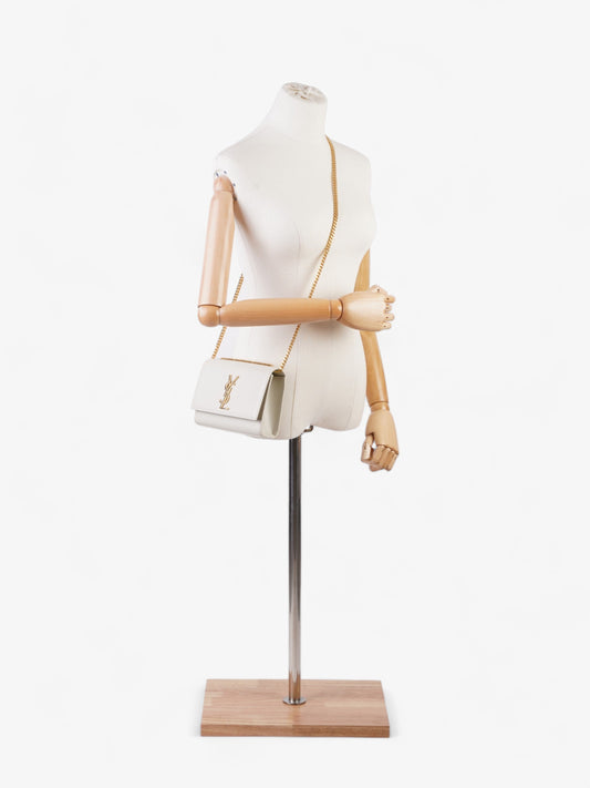 Saint Laurent Kate White Leather Small