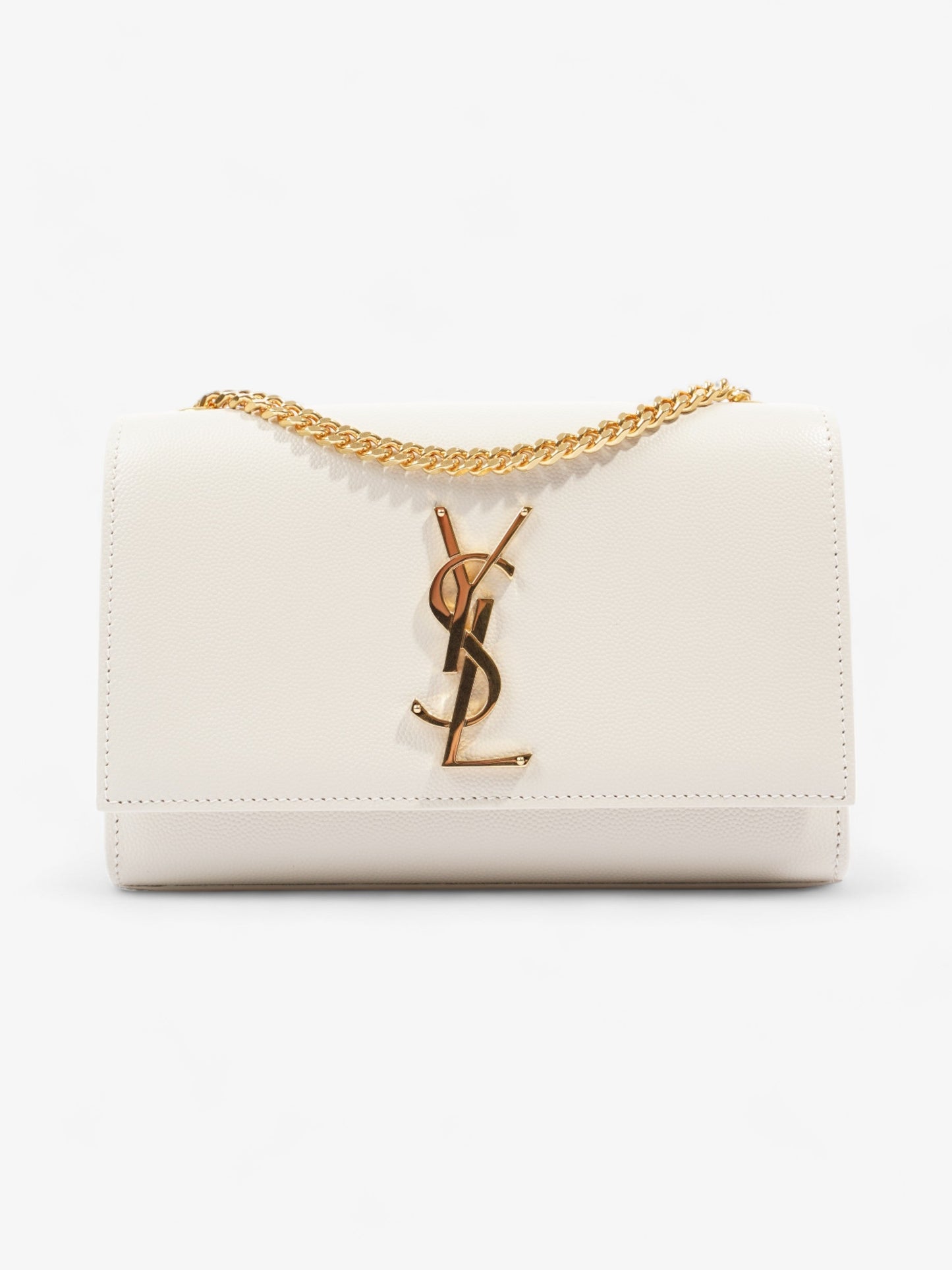 Saint Laurent Kate White Leather Small