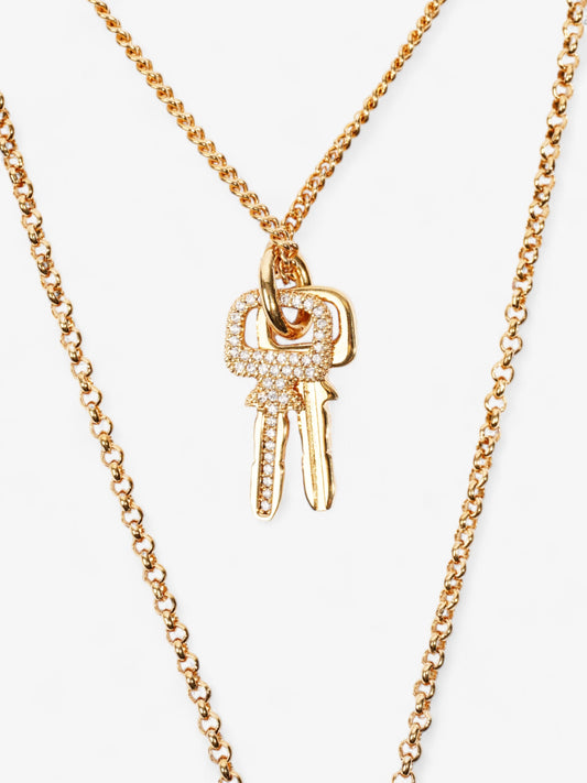 Louis Vuitton LV Padlock Necklace Gold Base Metal