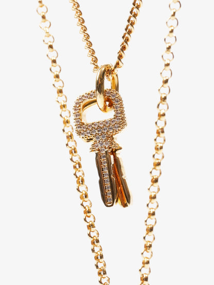Louis Vuitton LV Padlock Necklace Gold Base Metal
