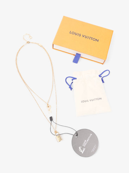 Louis Vuitton LV Padlock Necklace Gold Base Metal