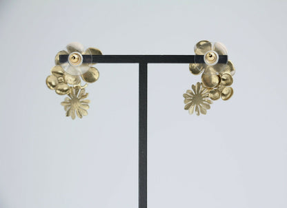 Chanel 10P Enamel Pink Camellia & Chrysanthemum Stud Earrings