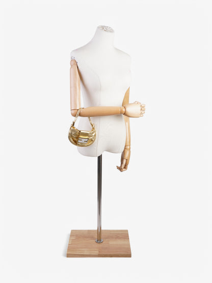 Fendi Croissant Gold / Crystal Leather Mini