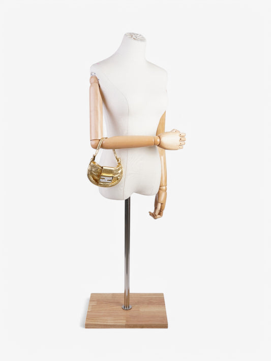 Fendi Croissant Gold / Crystal Leather Mini