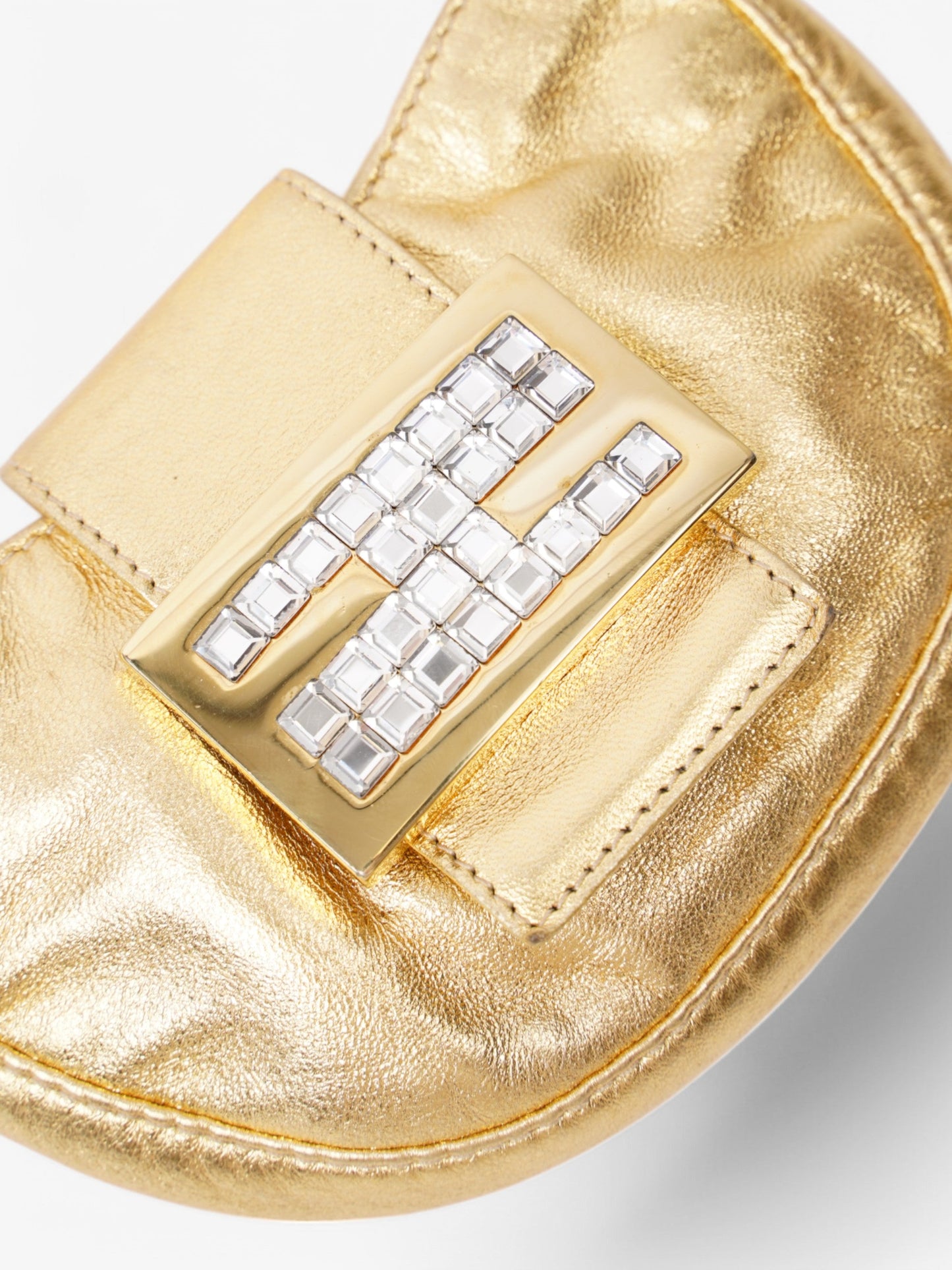 Fendi Croissant Gold / Crystal Leather Mini