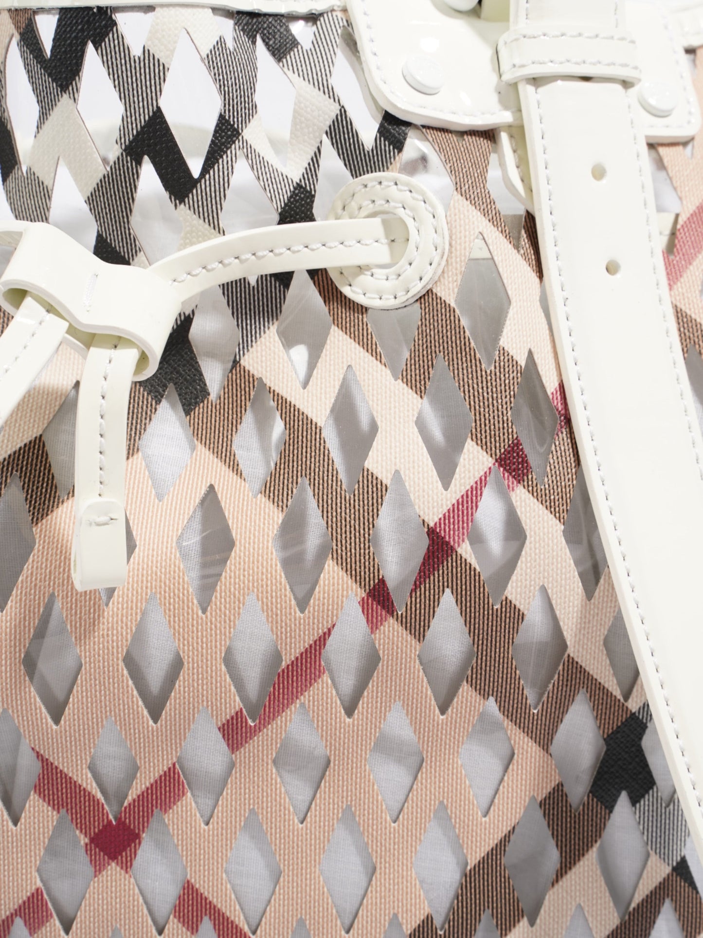 Burberry Net Drawstring Bag Supernova Check PVC