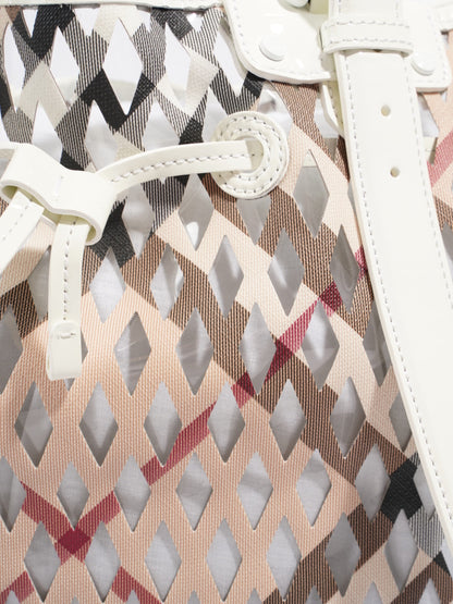 Burberry Net Drawstring Bag Supernova Check PVC