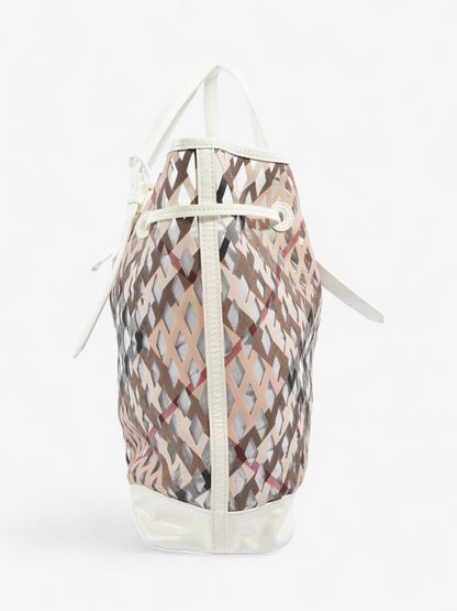 Burberry Net Drawstring Bag Supernova Check PVC