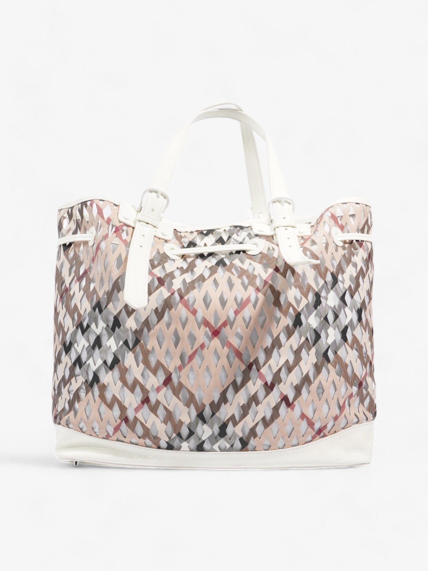 Burberry Net Drawstring Bag Supernova Check PVC