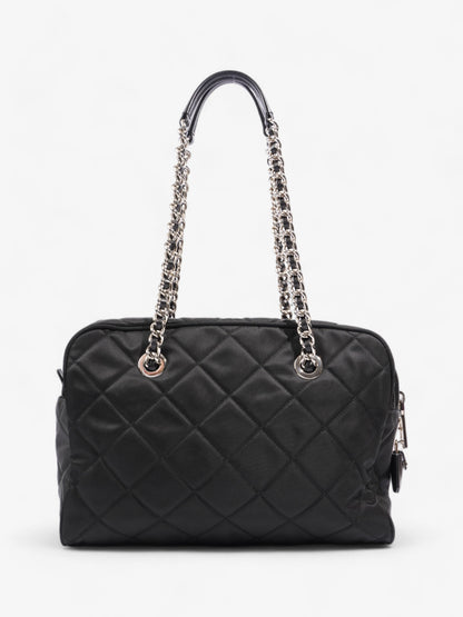 Prada Quilted Tote Black Re Nylon