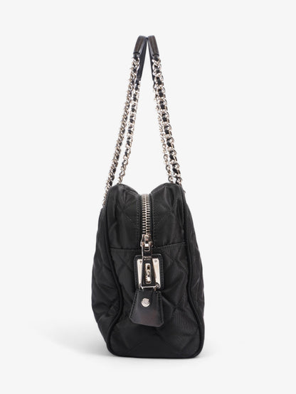 Prada Quilted Tote Black Re Nylon
