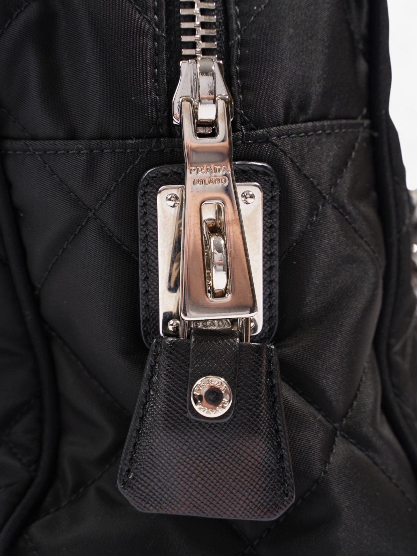 Prada Quilted Tote Black Re Nylon