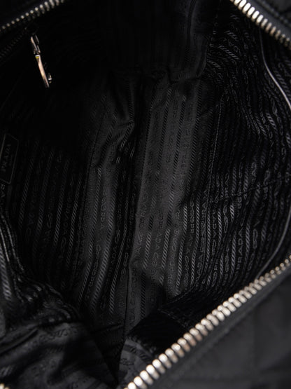Prada Quilted Tote Black Re Nylon