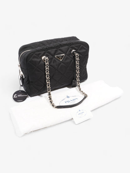 Prada Quilted Tote Black Re Nylon