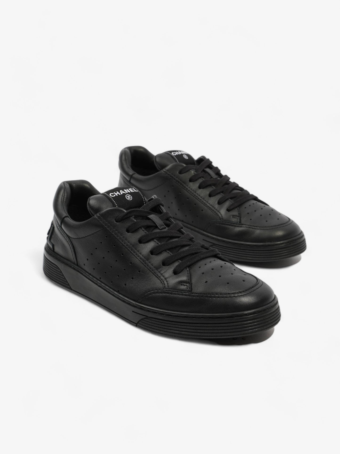 Chanel Low Top Sneaker Black Leather EU 43 UK 9