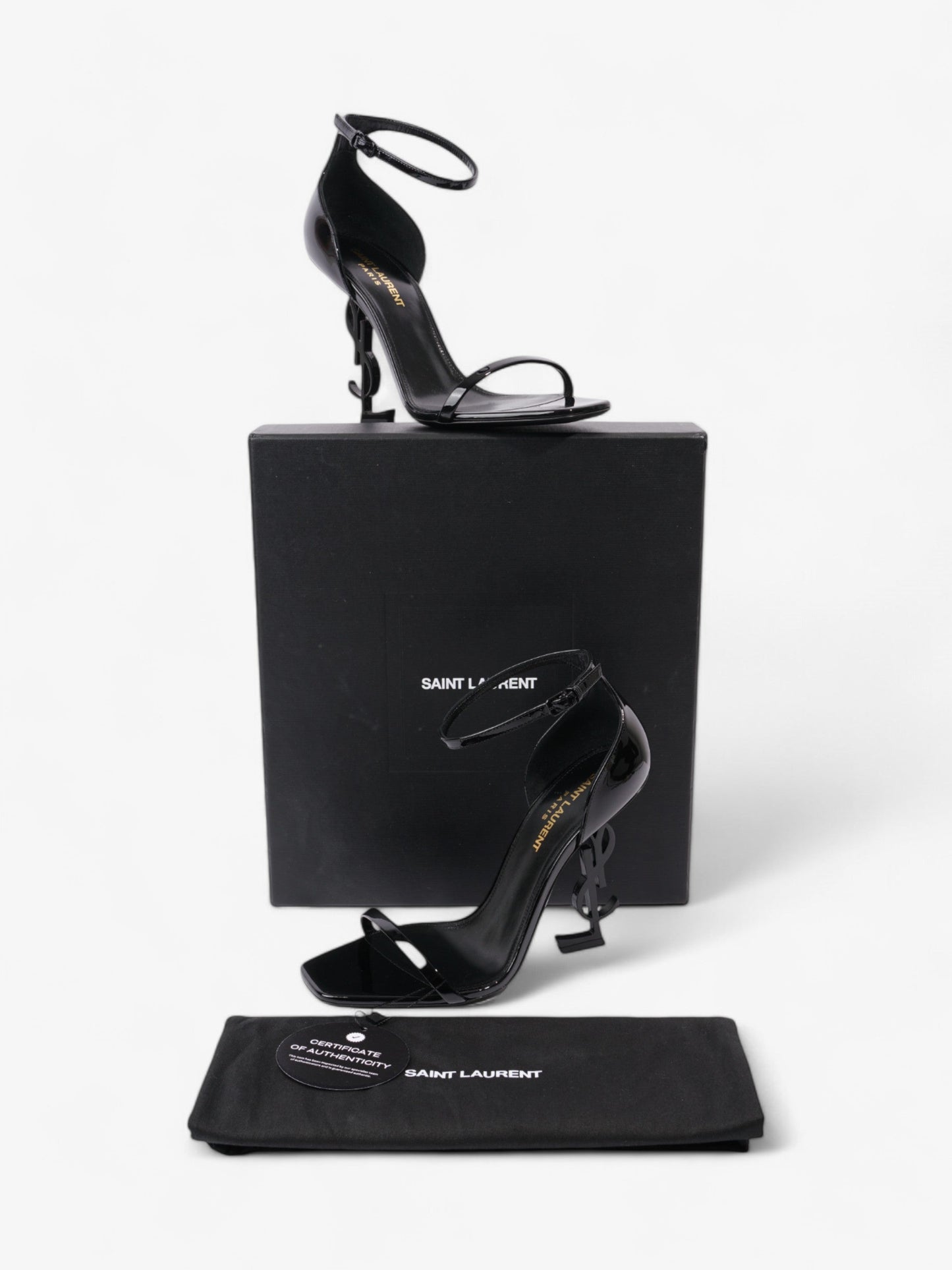 Saint Laurent Opyum 110mm Black Patent Leather EU 38 UK 5