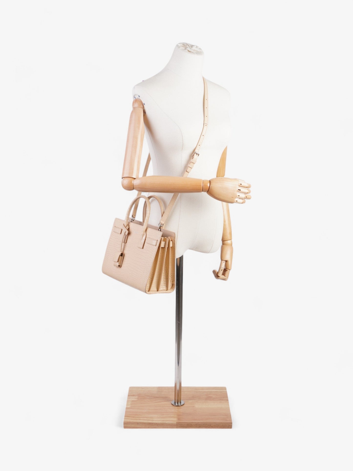Saint Laurent Sac De Jour Light Beige Embossed Leather Baby