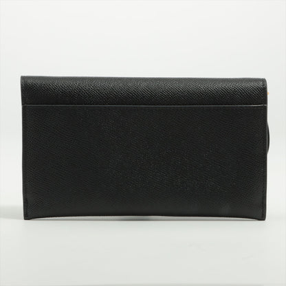 Christian Dior Saddle Leather Chain Wallet Black