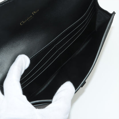 Christian Dior Saddle Leather Chain Wallet Black