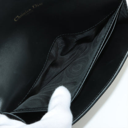 Christian Dior Saddle Leather Chain Wallet Black