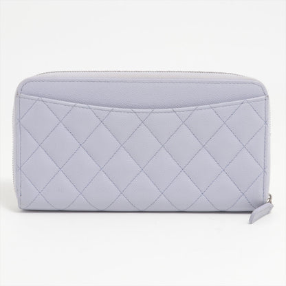 Chanel Caviar Classic Long Zipped Wallet Light Purple