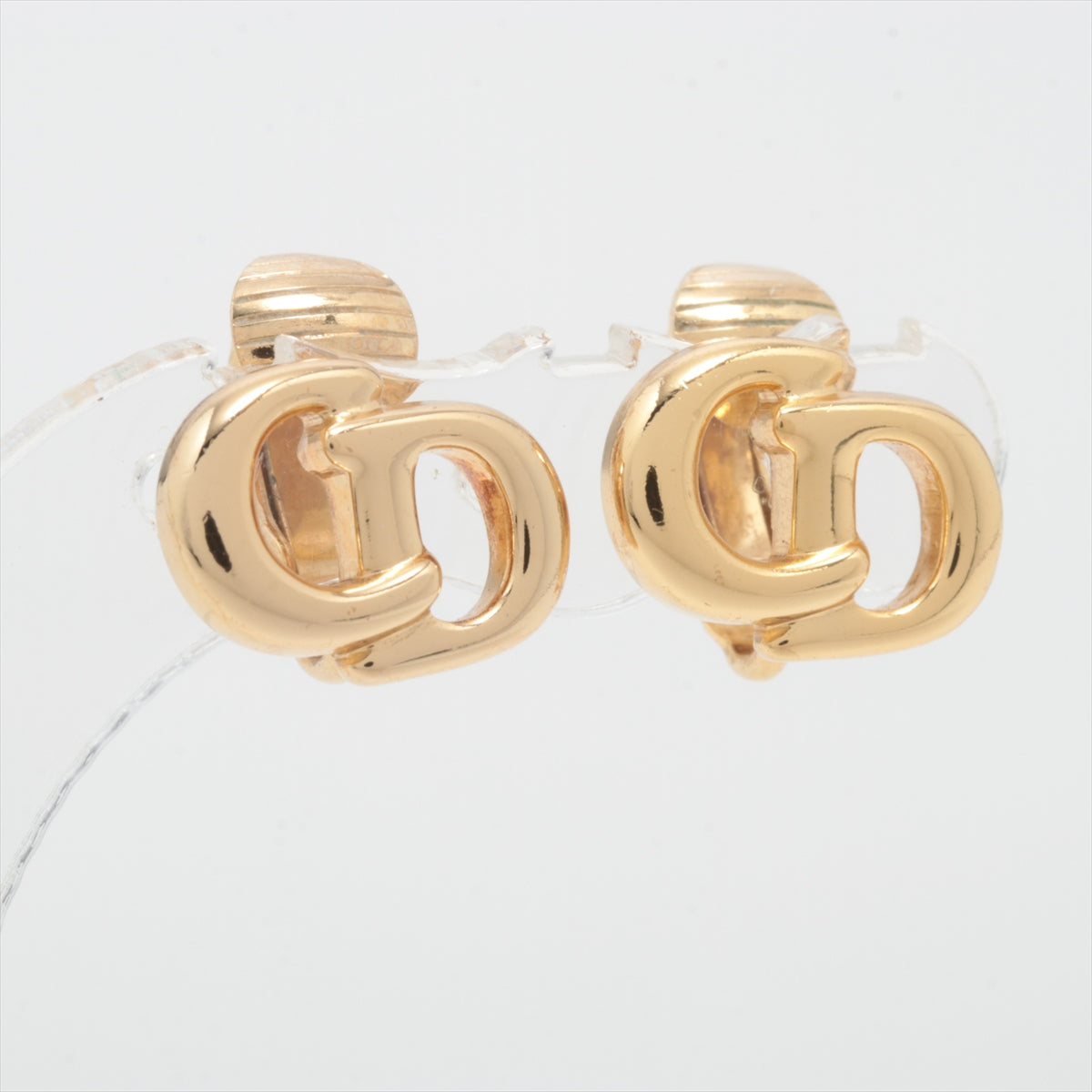 Dior CD Logo Gold Clip On Earrings Costume Jewellery