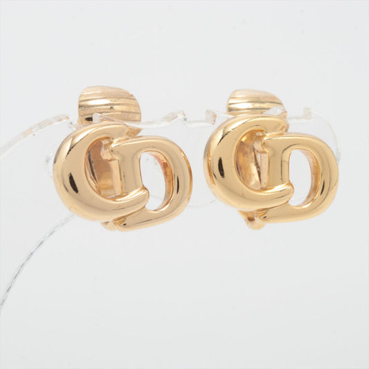 Dior CD Logo Gold Clip On Earrings Costume Jewellery