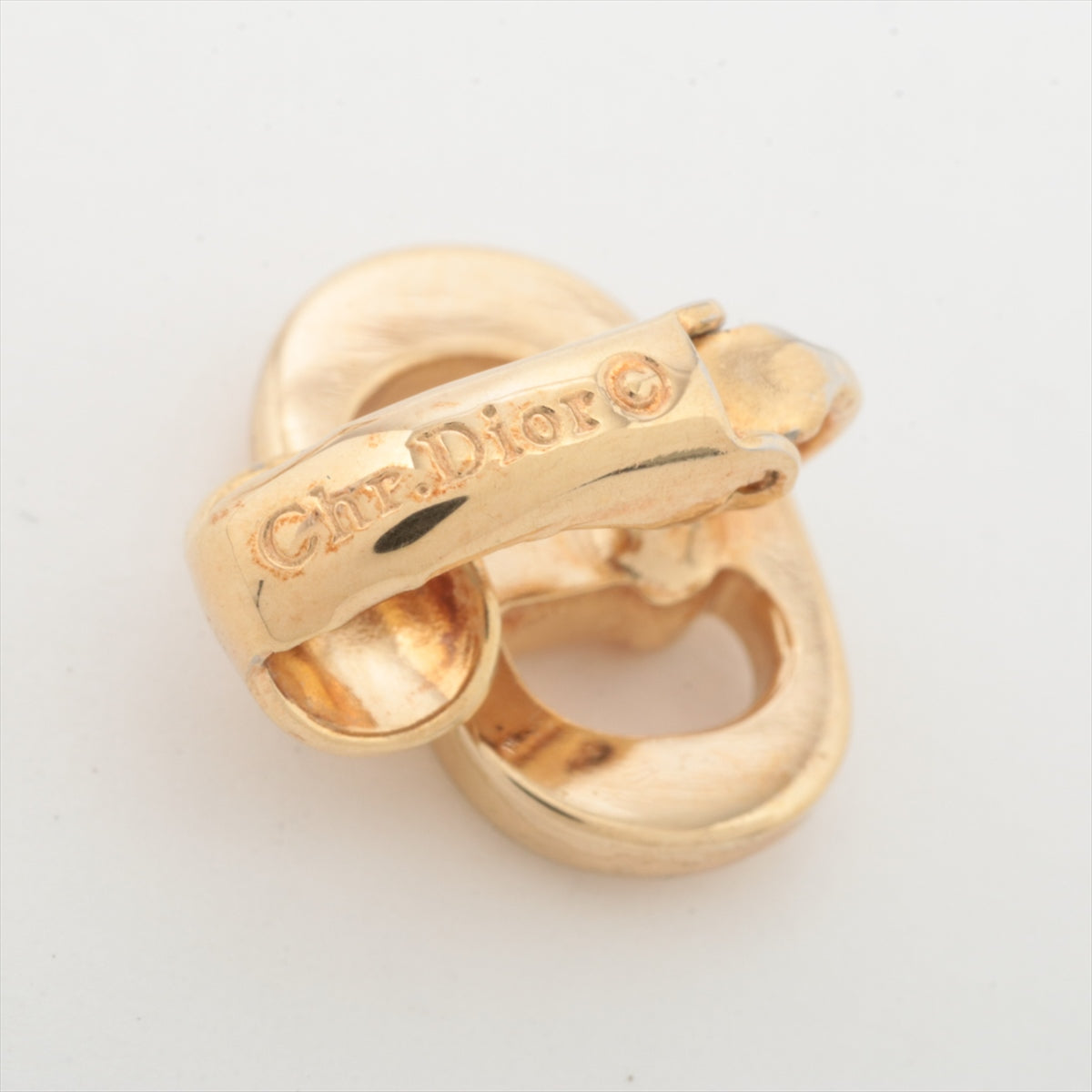 Dior CD Logo Gold Clip On Earrings Costume Jewellery
