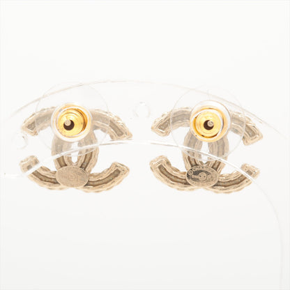 Chanel Coco Logo Gold Rhinestone Earrings Costume Jewellery