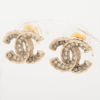 Chanel Coco Logo Gold Rhinestone Earrings Costume Jewellery
