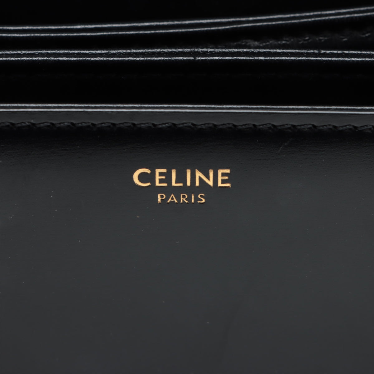 CELINE Medium Triomphe Leather Shoulder bag Black