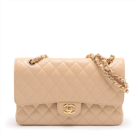 Chanel Classic Flap M/L Medium/Large Caviar Beige - 18 Series