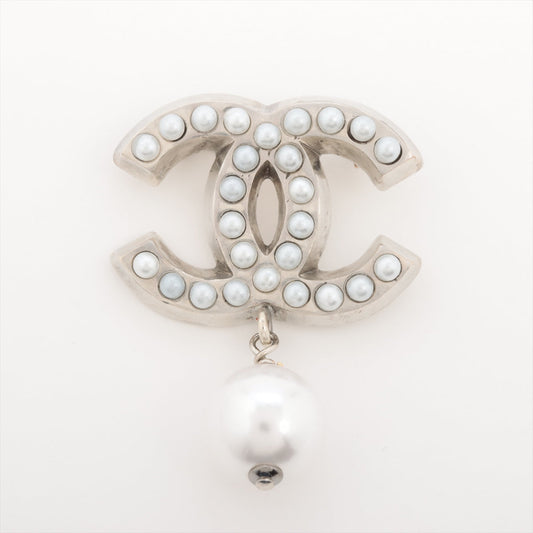 Chanel Coco Pearl Silver Drop Brooch