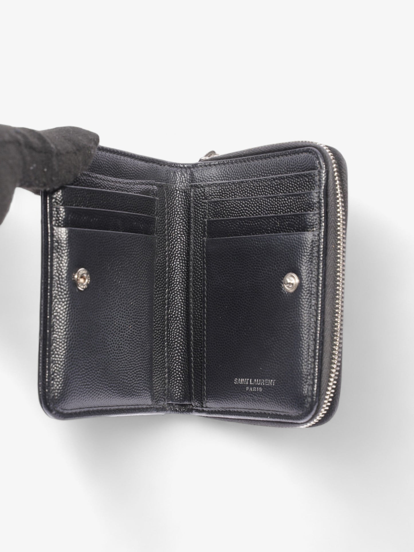 Saint Laurent Compact Wallet Black Leather